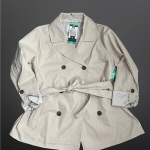 Weatherproof Women Double-Breasted Trench Coat Jacket Color Beige